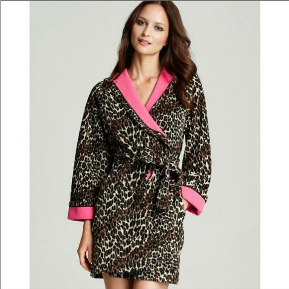 Betsey Johnson Other - Betsey Johnson Leopard Print Fleece Robe M